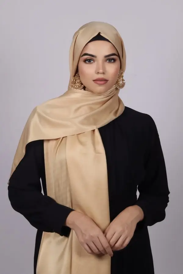 Soft Gold Luxe Silk Hijab