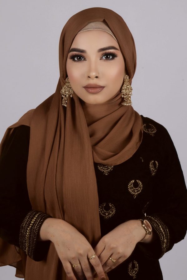 Cookie Brown Muna Satin Hijab