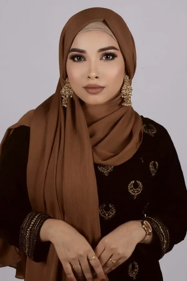 Cookie Brown Muna Satin Hijab