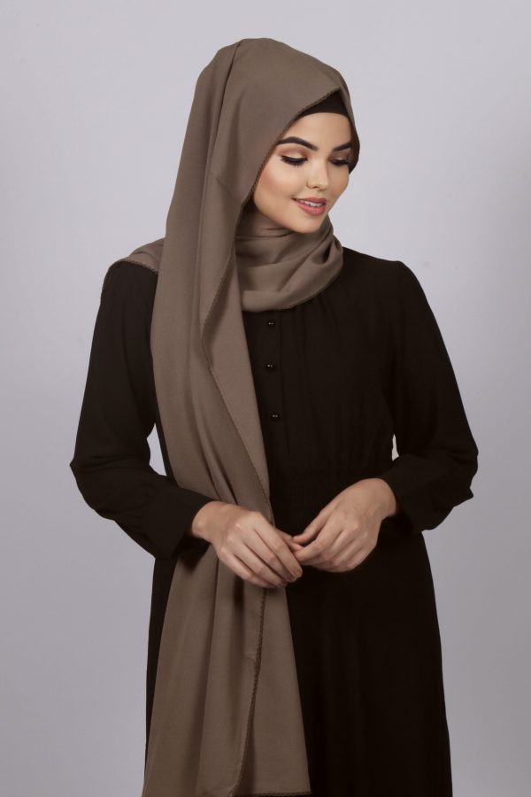 Stone Laser Georgette crochet Hijab