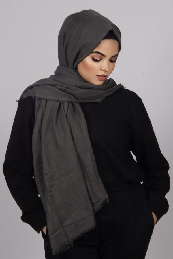 Slate Premium Crinkled Cotton Hijab