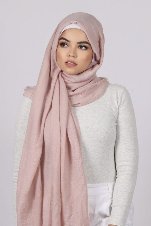 Powder Pink Premium Crinkled Cotton Hijab