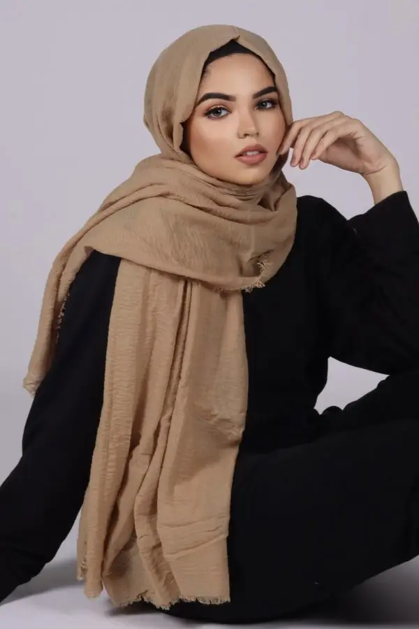 Nude Butter Premium Crinkled Cotton Hijab