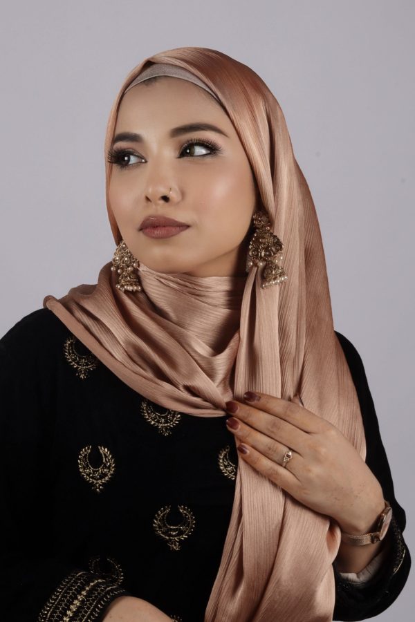 Antique Brass Muna Satin Hijab