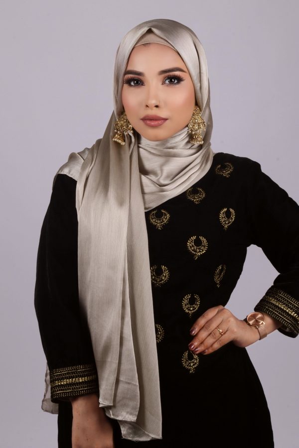 Titanium Gold Muna Satin Hijab