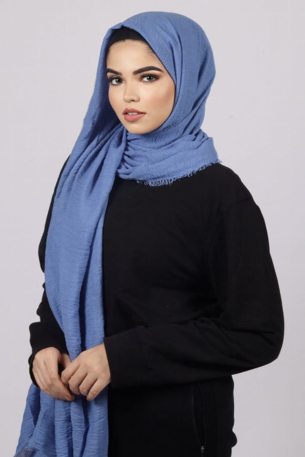 Denim Premium Crinkled Cotton Hijab