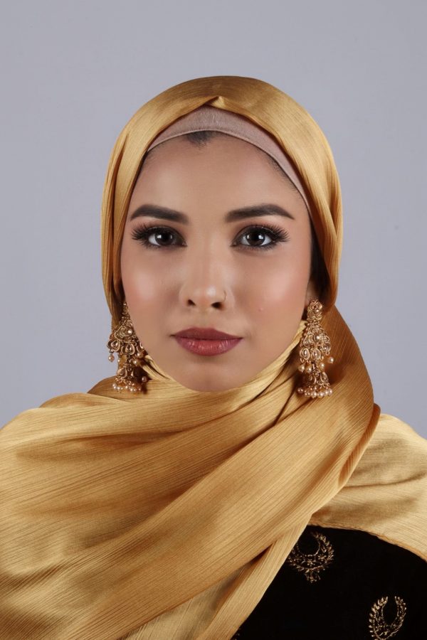 Banaras Gold Muna Satin Hijab