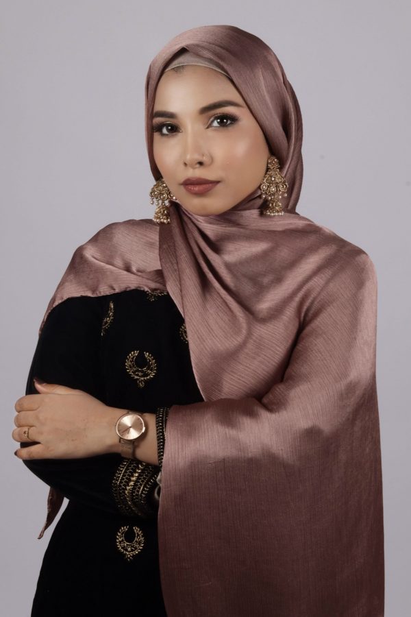 Cinnamon Smoke Muna Satin Hijab