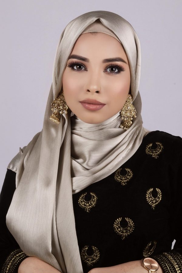 Titanium Gold Muna Satin Hijab