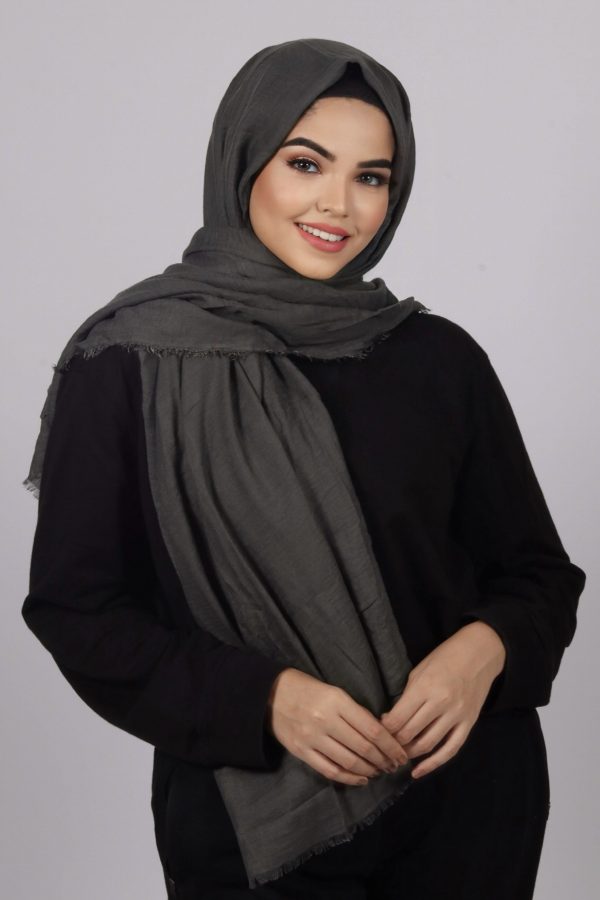 Slate Premium Crinkled Cotton Hijab