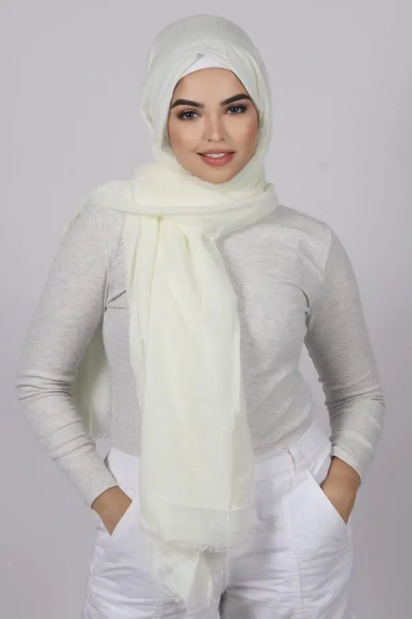 French Vanilla Premium Crinkled cotton Hijab