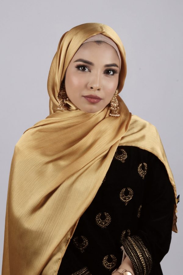 Banaras Gold Muna Satin Hijab