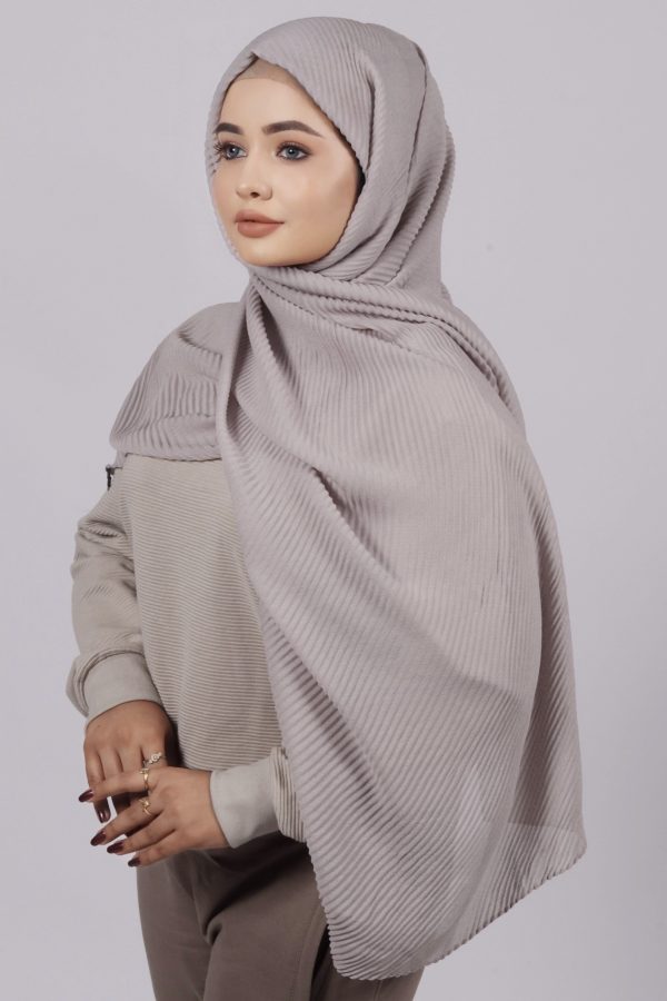 Frozen Lilac Cotton Pleated Hijab