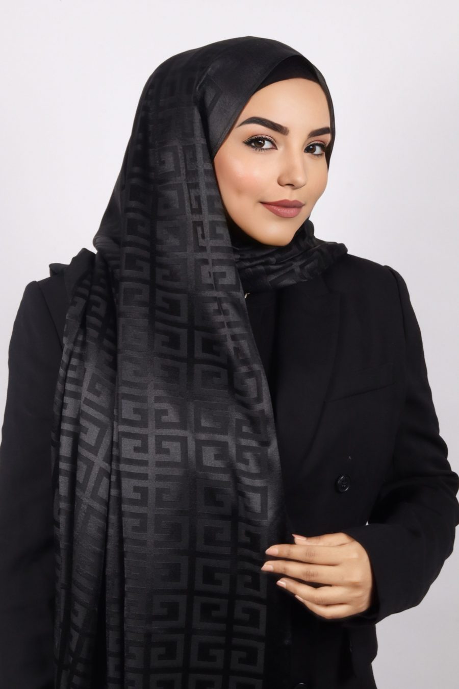 Kalliopi Viscose Silk Greek Print Hijab - Image 3