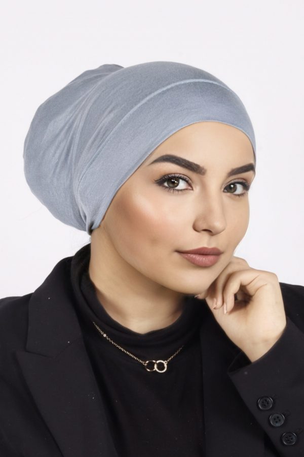 Slate Blue Jersey Cotton Tube Hijab Cap