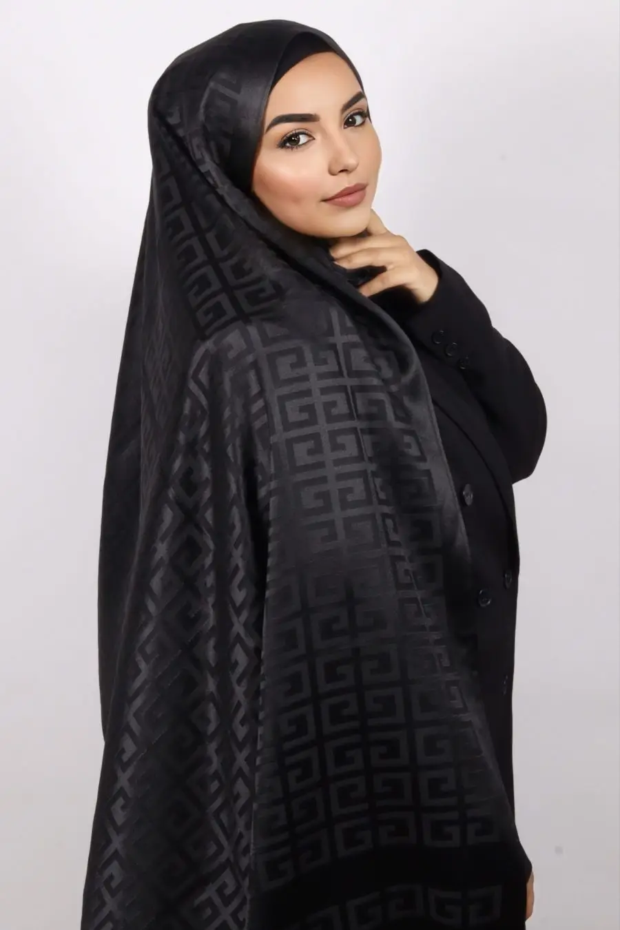 Kalliopi Viscose Silk Greek Print Hijab - Image 2