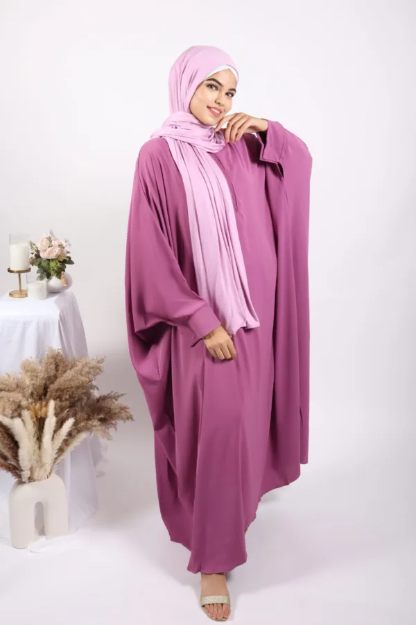 Parisa Kaftan Abaya with Zipper - Barbie - Image 4