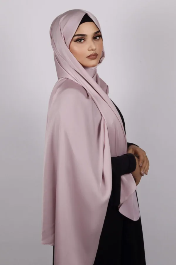 Gloss pink Medina Silk Hijab - Image 3