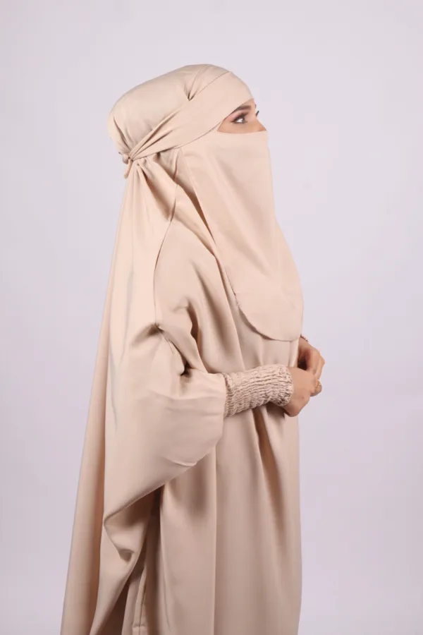 Haya Premium Nida Jilbab 3-Piece Set with Niqab - Souffle - Image 4
