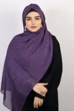 Plumtastic Shimmer Chiffon Hijab - Image 2