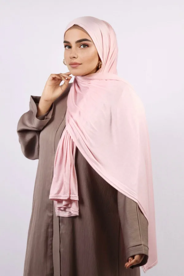 Powder Pink Classic Jersey Hijab - Image 2