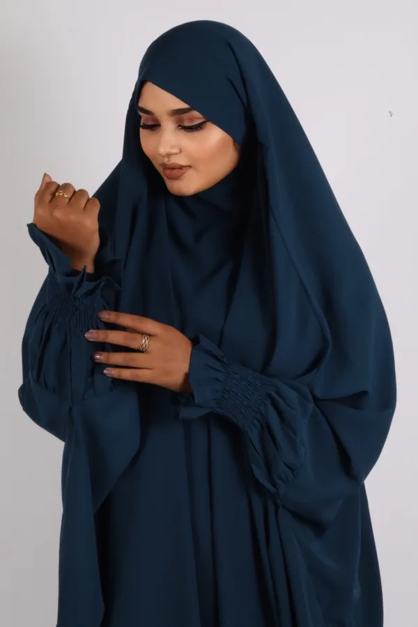 Ehram Firdaus Jilbab 2-Piece Set with In-Built Niqab - Teal - Image 4