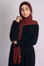 Bronze Brown Shimmer Chiffon Hijab - Image 2