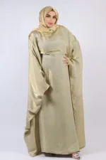 Moroccan Kaftan Organza Abaya - Cosmic Gold - Image 4