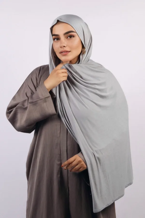 Classic Grey Classic Jersey Hijab - Image 3