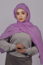 Lavender Lush Cotton Pleated Hijab - Image 2