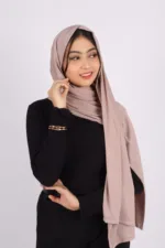 Champaigne Turkish Pleated Jersey Hijab - Image 2