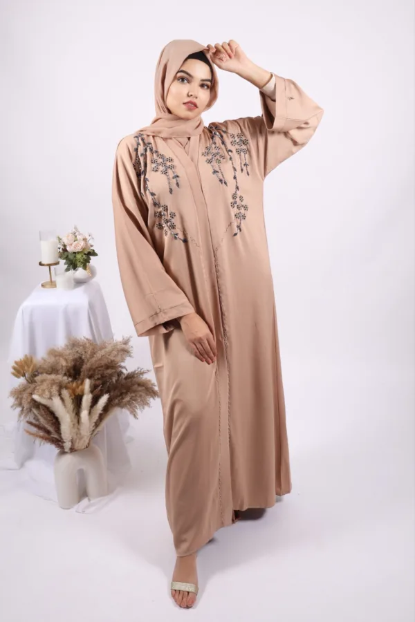 08B6AF6E-E68F-4559-8EA7-66A554613A09.jpeg Imani Luxury Handwork Front Open Emirati Abaya - Image 1