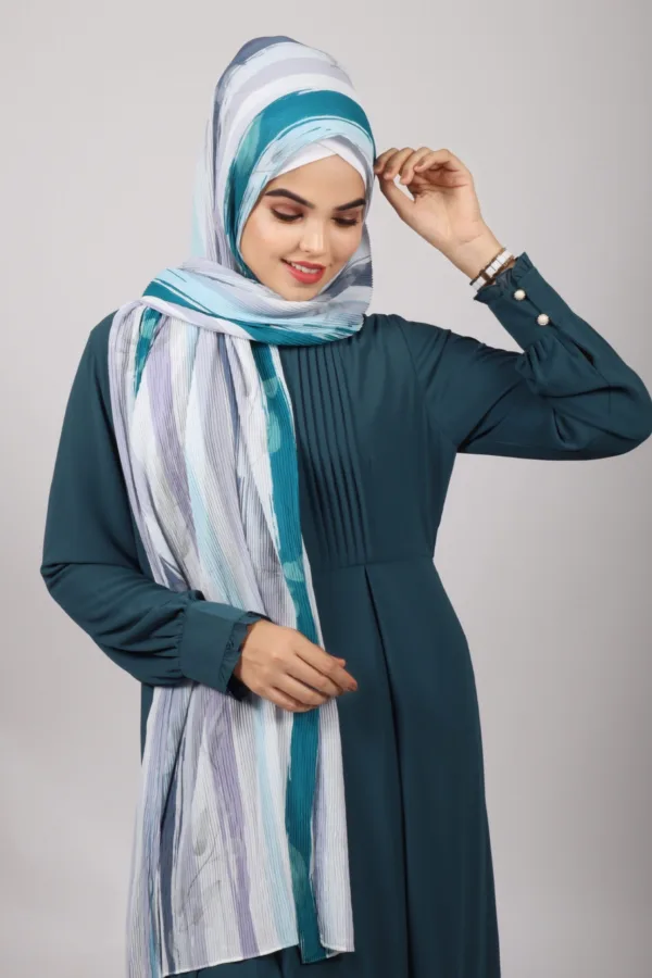 Claudine Pleated Printed Hijab - Image 1