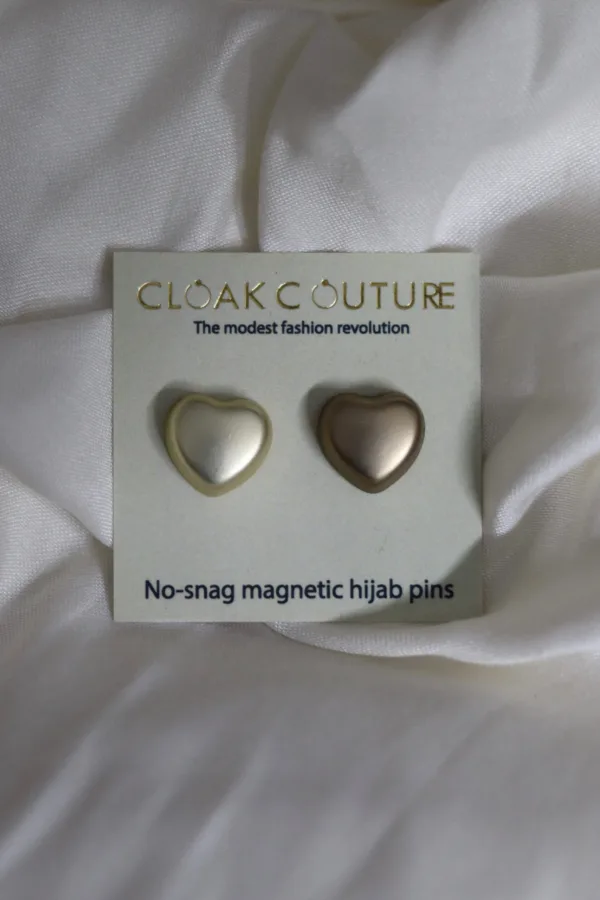 Gold Heart Shaped No Snag Magnets ( set of 2) - Image 1