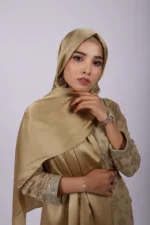 Soft Gold Muna Satin Hijab - Image 2