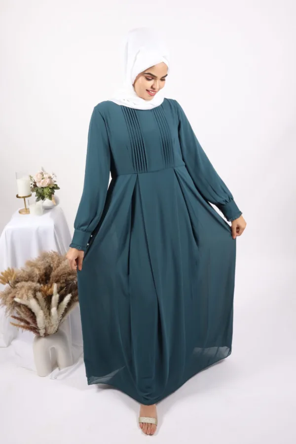 Leah Modest Wear Abaya / Dress - Teal - Image 2