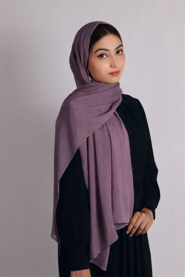 Berry Shimmer Chiffon Hijab - Image 2