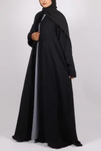 Ariana Full Umbrella Pleat Front Open with Black Diamond Trim - Midnight