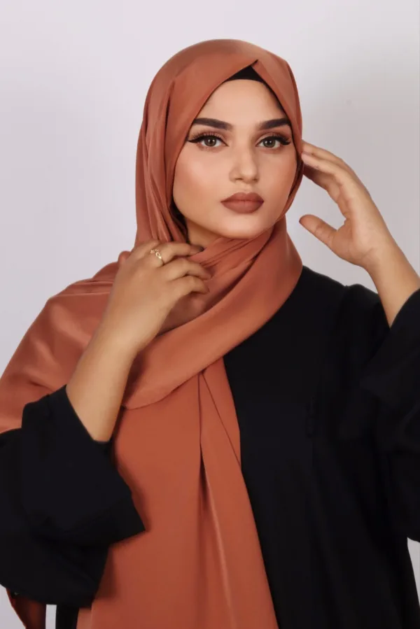 119B3E0E-22CF-4156-928A-295EAD22959B-1.jpeg Tangerine Medina Silk Hijab - Image 1