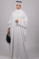 Safa Premium Nida Pristine White Emirati Kaftan For Umrah - Image 4