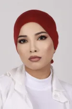 Red Tieback Hijab Cap - Image 2