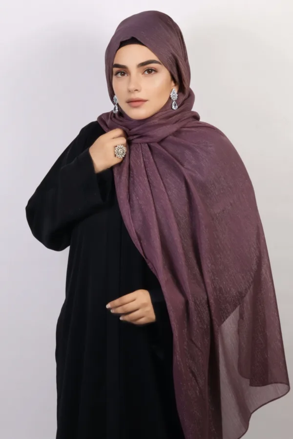 Blackcurrant Shimmer Chiffon Hijab - Image 3