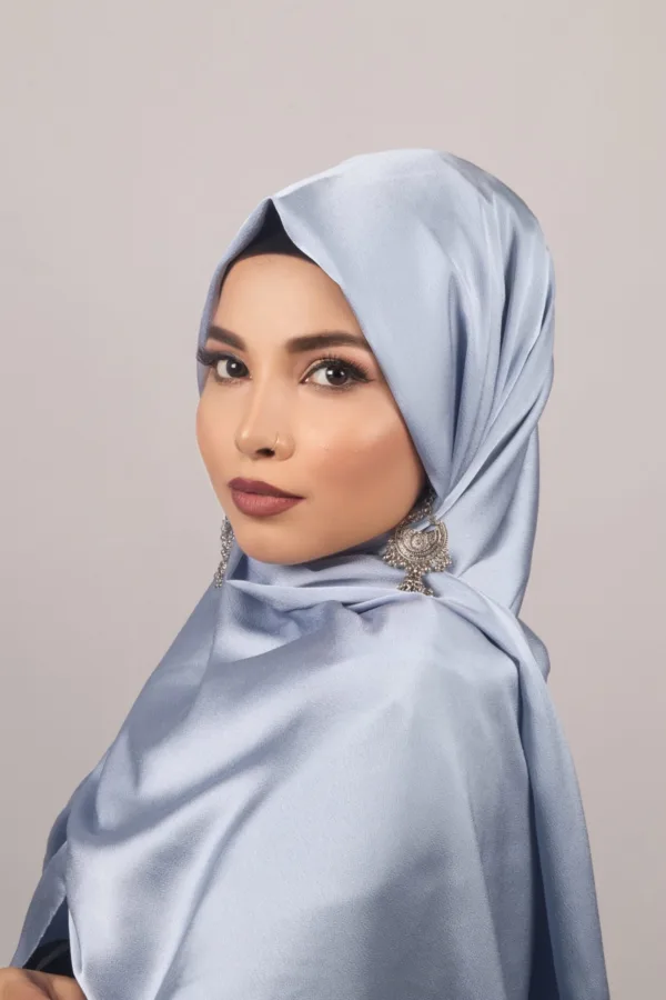 Pastel Blue Turkish Silk Hijab - Image 1