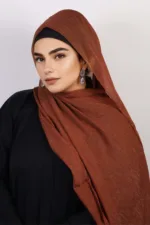 Biscuit Bronze Shimmer Chiffon Hijab - Image 3