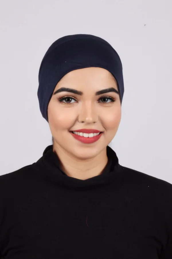 Navy Tieback Hijab Cap - Image 3