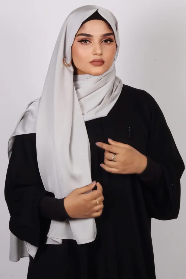 14C5CE7E-234F-4905-804C-BC23E298305F-1.jpeg Ash Silver Medina Silk Hijab - Image 1