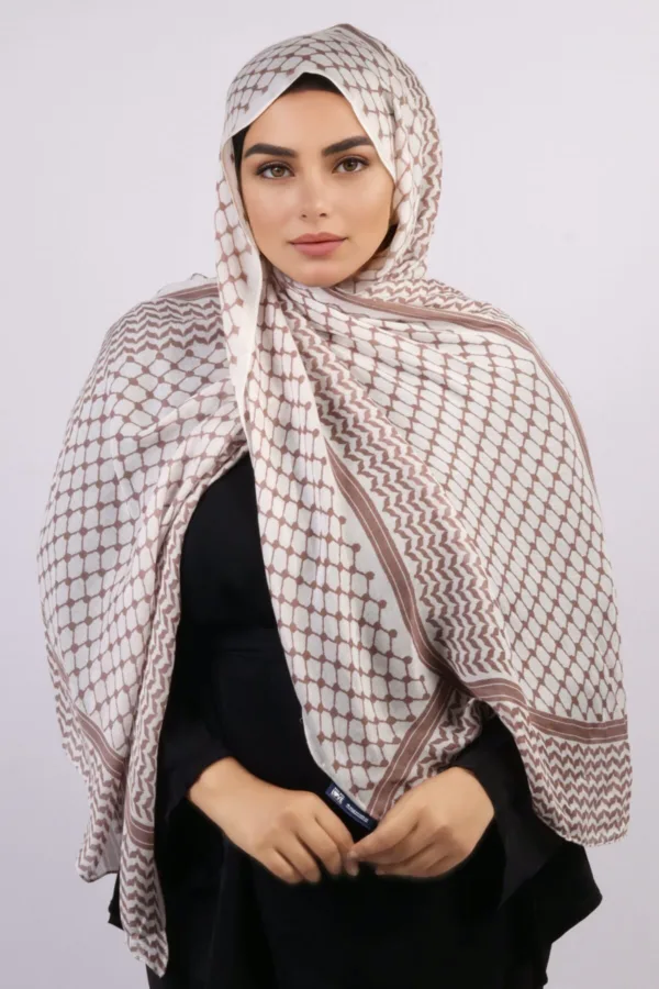 154AAE04-DBA5-4A8B-8394-1A61904BA4B6.jpeg Old Rose Modal Keffiyeh Hijab - Image 1