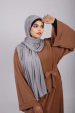 Frozen grey Premium Jersey Hijab - Image 3