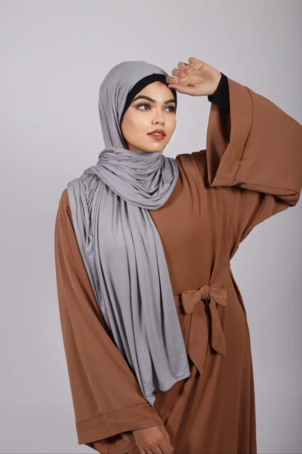 Frozen grey Premium Jersey Hijab - Image 3