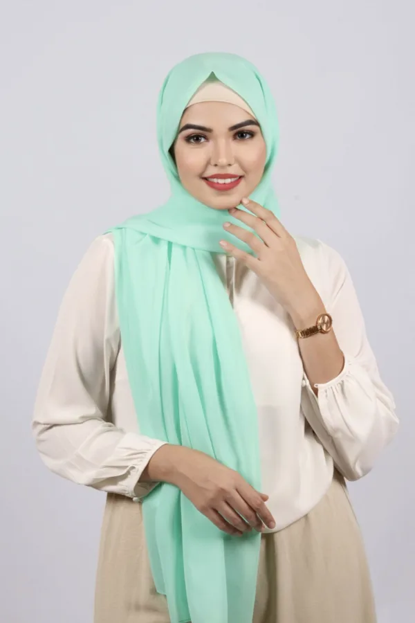 Mint Premium Chiffon Hijab - Image 2
